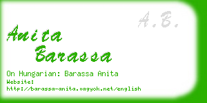 anita barassa business card